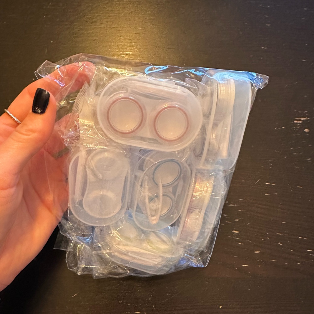6 Pack Colored Contact Cases,Travel&Home (Pink, Orange, Black, Gray, Green,Blue)